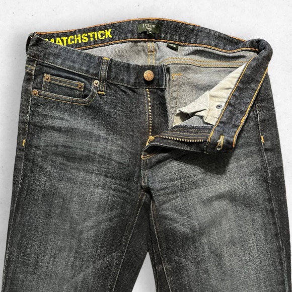 J. Crew Matchstick Jeans Dark Blue Women's 28 Regular Stretch Straight Low Rise - Picture 4 of 8